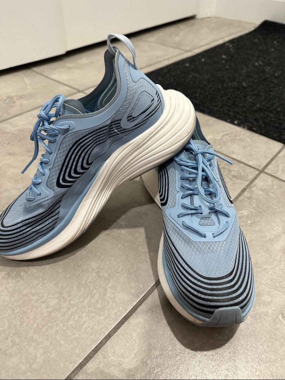 APL Women's Light Blue and Black Lace-Up Performance Sneakers